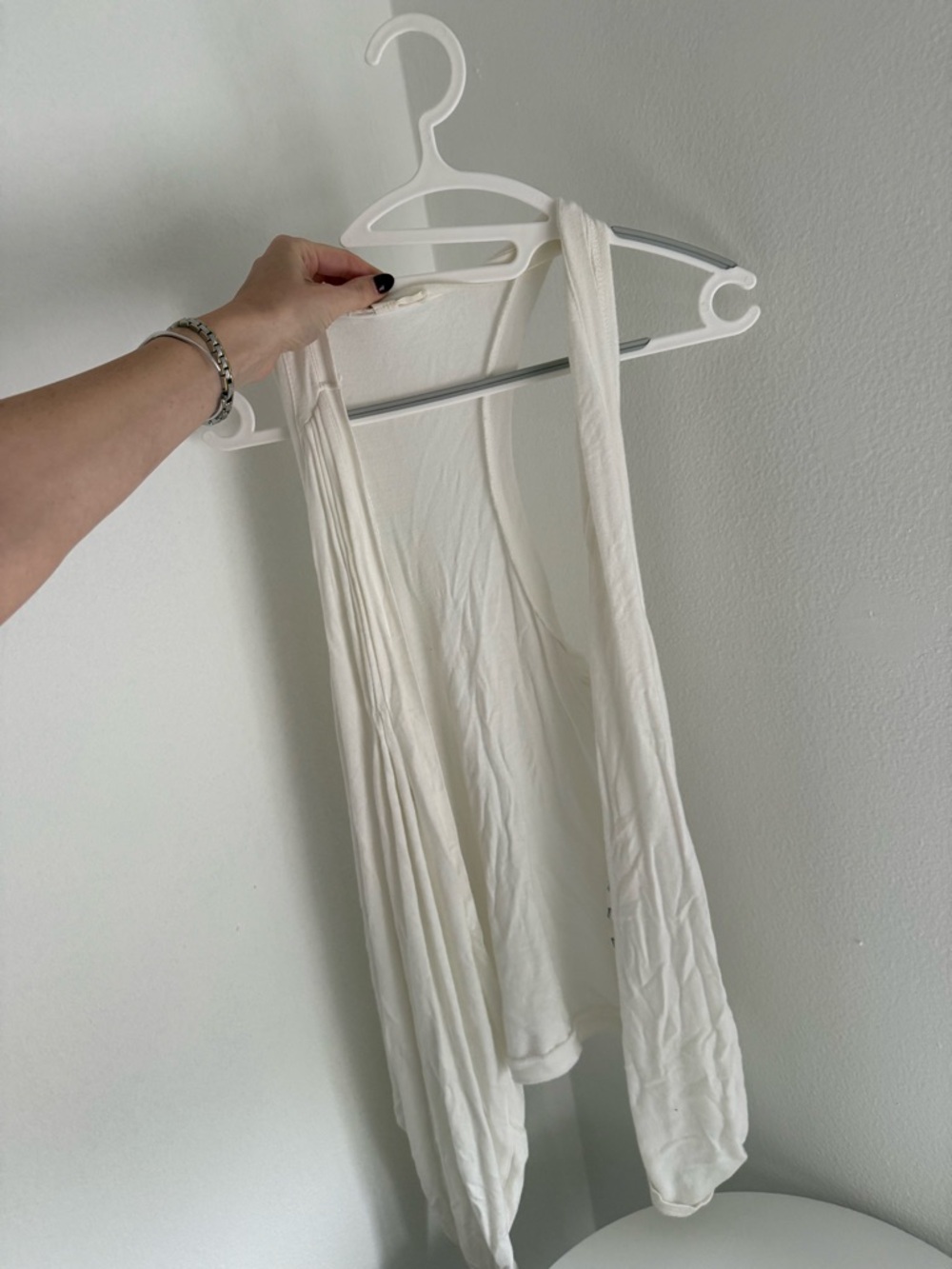 Women's White Sleeveless Draped Tank Top Vest Free People Boho